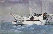 Winslow Homer Key West:Hauling Anchor (mk44) oil painting on canvas